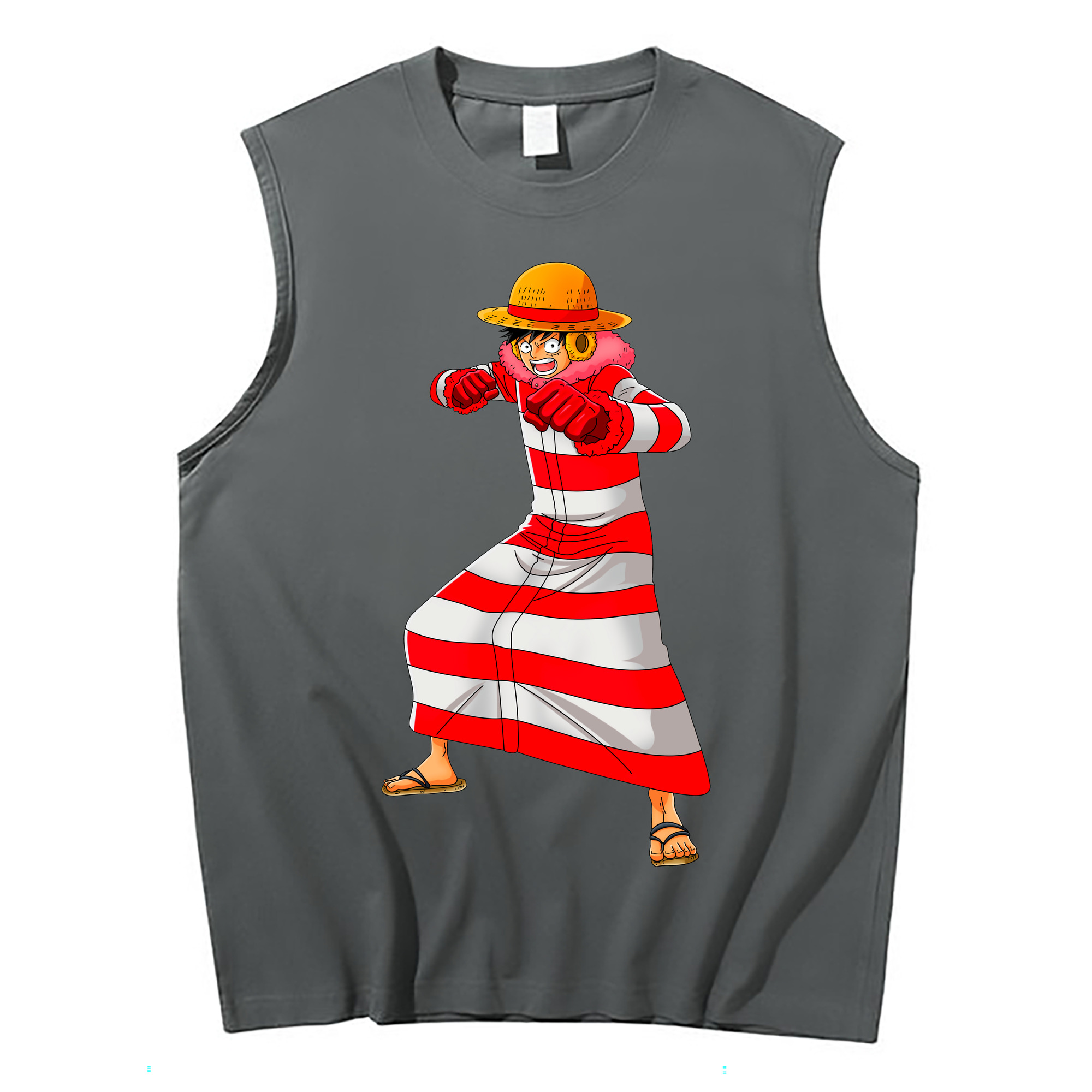ワンピース モンキー・D・ルフィ ONE PIECE Monkey D. Luffy コットン100％タンクトップ（フロントプリント）